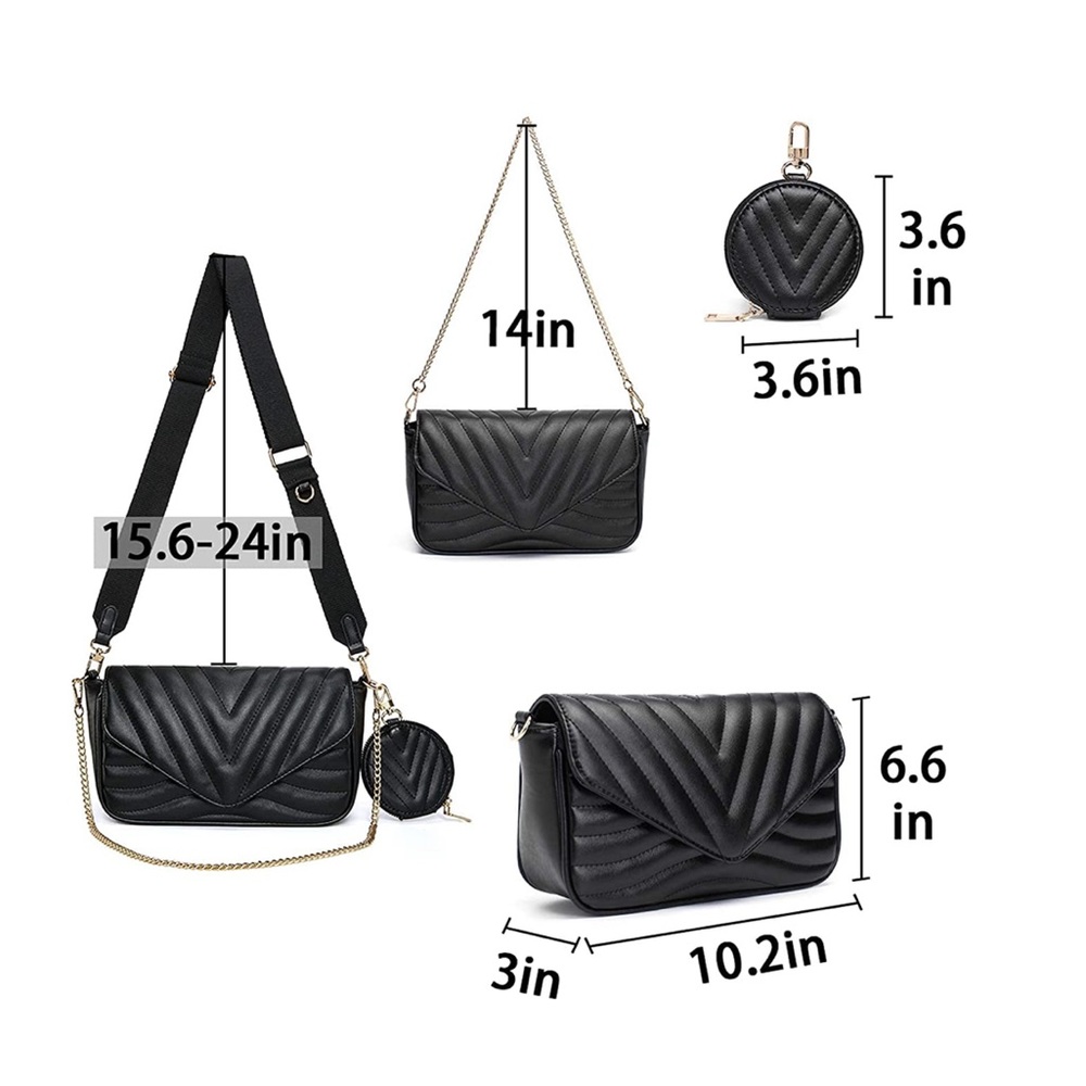 Small quilted black crossbody bag - Picture 2 of 10
